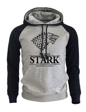 Load image into Gallery viewer, Raglan Hoodie For Men - House Stark - Winter Is Coming, Game Of Thrones Sweatshirt