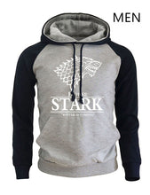 Load image into Gallery viewer, Raglan Hoodie For Men - House Stark - Winter Is Coming, Game Of Thrones Sweatshirt