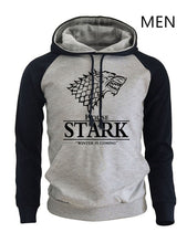 Load image into Gallery viewer, Raglan Hoodie For Men - House Stark - Winter Is Coming, Game Of Thrones Sweatshirt