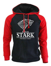 Load image into Gallery viewer, Raglan Hoodie For Men - House Stark - Winter Is Coming, Game Of Thrones Sweatshirt