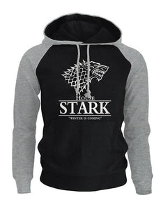 Raglan Hoodie For Men - House Stark - Winter Is Coming, Game Of Thrones Sweatshirt