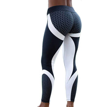 Load image into Gallery viewer, Mesh Pattern Print Leggings Fitness Leggings For Women Sporting Workout Leggins Elastic Slim Black White Pants