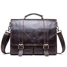 Load image into Gallery viewer, Men&#39;s briefcase Genuine Leather Laptop Large Shoulder Messenger Bag