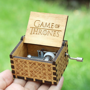 Antique Carved  Music Box Game of Thrones Music Box Star War Godfather Wooden Hand Crank Theme Music Caixa De Musica