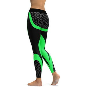 Mesh Pattern Print Leggings Fitness Leggings For Women Sporting Workout Leggins Elastic Slim Black White Pants