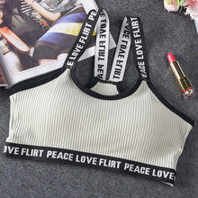 Load image into Gallery viewer, Letter Sports Bra Top Push Up Fitness Running Yoga Bra Underwear Cotton  Sport Tops For Women Gym Wear Solid Women Sportswear