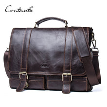 Load image into Gallery viewer, Men&#39;s briefcase Genuine Leather Laptop Large Shoulder Messenger Bag