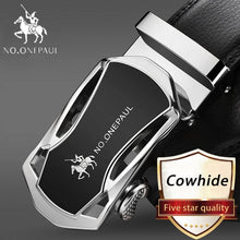 Load image into Gallery viewer, Men&#39;s Automatic Buckle Black Genuine Leather Belt