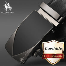 Load image into Gallery viewer, Men&#39;s Automatic Buckle Black Genuine Leather Belt