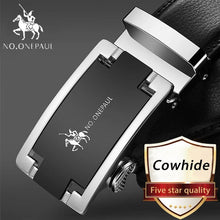 Load image into Gallery viewer, Men&#39;s Automatic Buckle Black Genuine Leather Belt