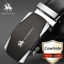 Load image into Gallery viewer, Men&#39;s Automatic Buckle Black Genuine Leather Belt