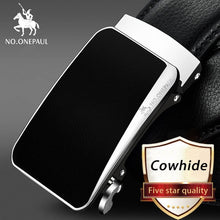 Load image into Gallery viewer, Men&#39;s Automatic Buckle Black Genuine Leather Belt