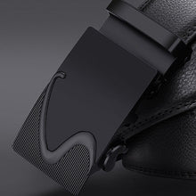 Load image into Gallery viewer, Men&#39;s Automatic Buckle Black Genuine Leather Belt