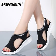 Load image into Gallery viewer, Women Sandals Summer Wedge Comfortable Sandals Ladies Slip-on Flat Sandals Women Sandalias