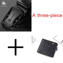 Load image into Gallery viewer, Men&#39;s Automatic Buckle Black Genuine Leather Belt