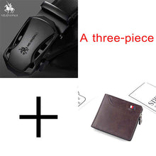 Load image into Gallery viewer, Men&#39;s Automatic Buckle Black Genuine Leather Belt