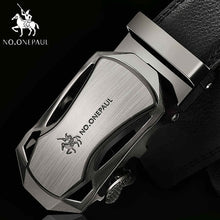 Load image into Gallery viewer, Men&#39;s Automatic Buckle Black Genuine Leather Belt