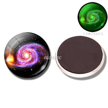 Load image into Gallery viewer, Glowing Moon Stars Planet Fridge Magnets Luminous Nebula Galaxy Solar system refrigerator magnets glass Cabochon Stickers decor