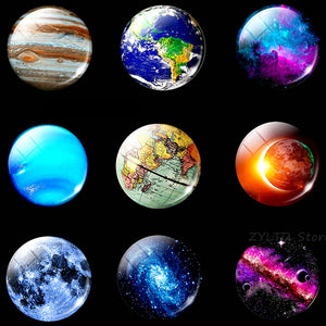 Planet Fridge Magnet Glass Solar System